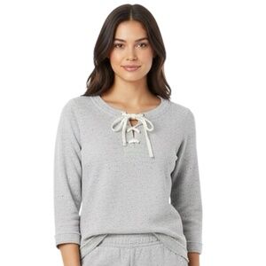 TOMMY BAHAMA Cotton Gray Sweatshirt with Metallic Gold Details MEDIUM